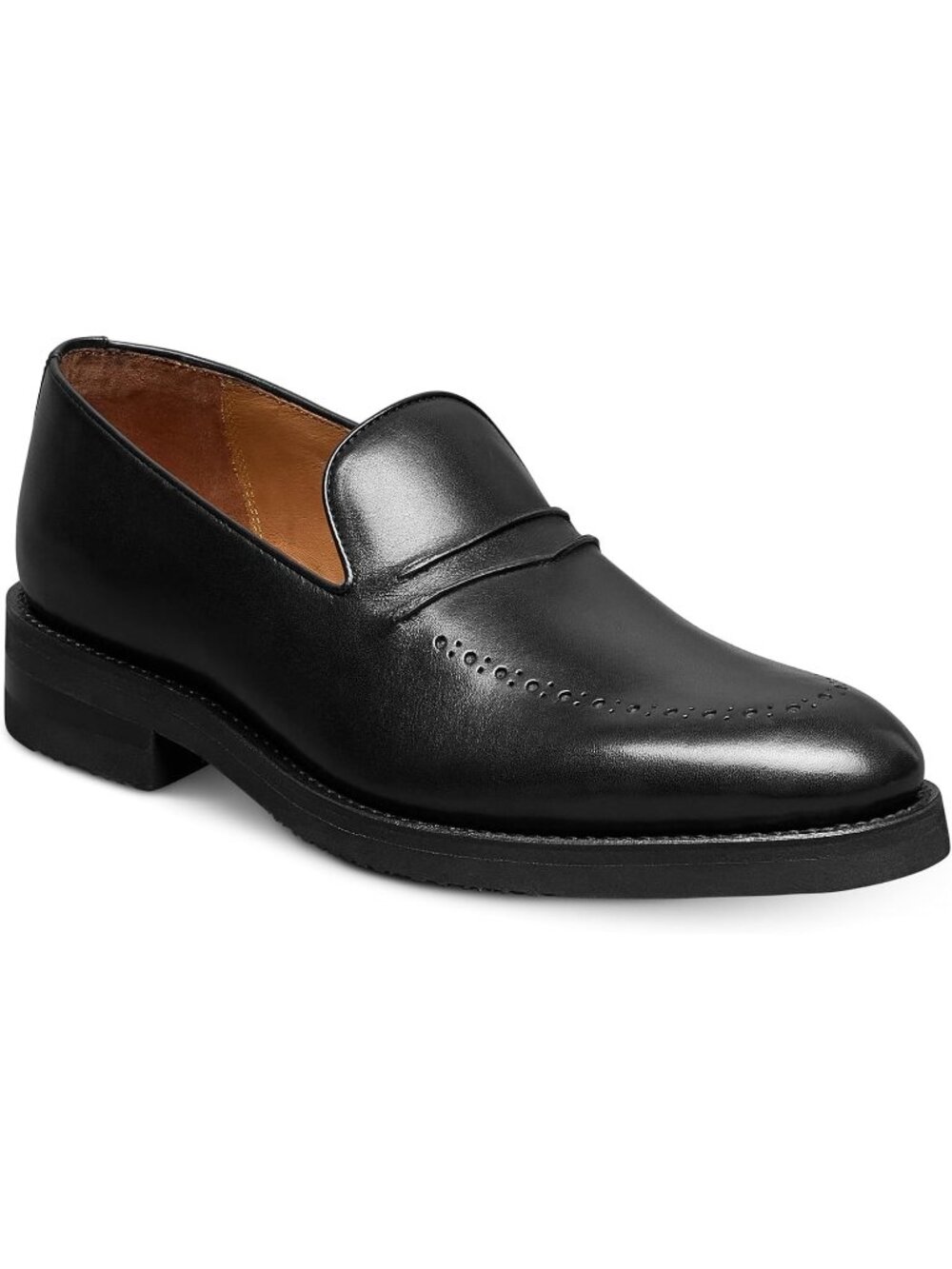 Men's All Black Imported Rubber Leather Dover Business Casual Shoes